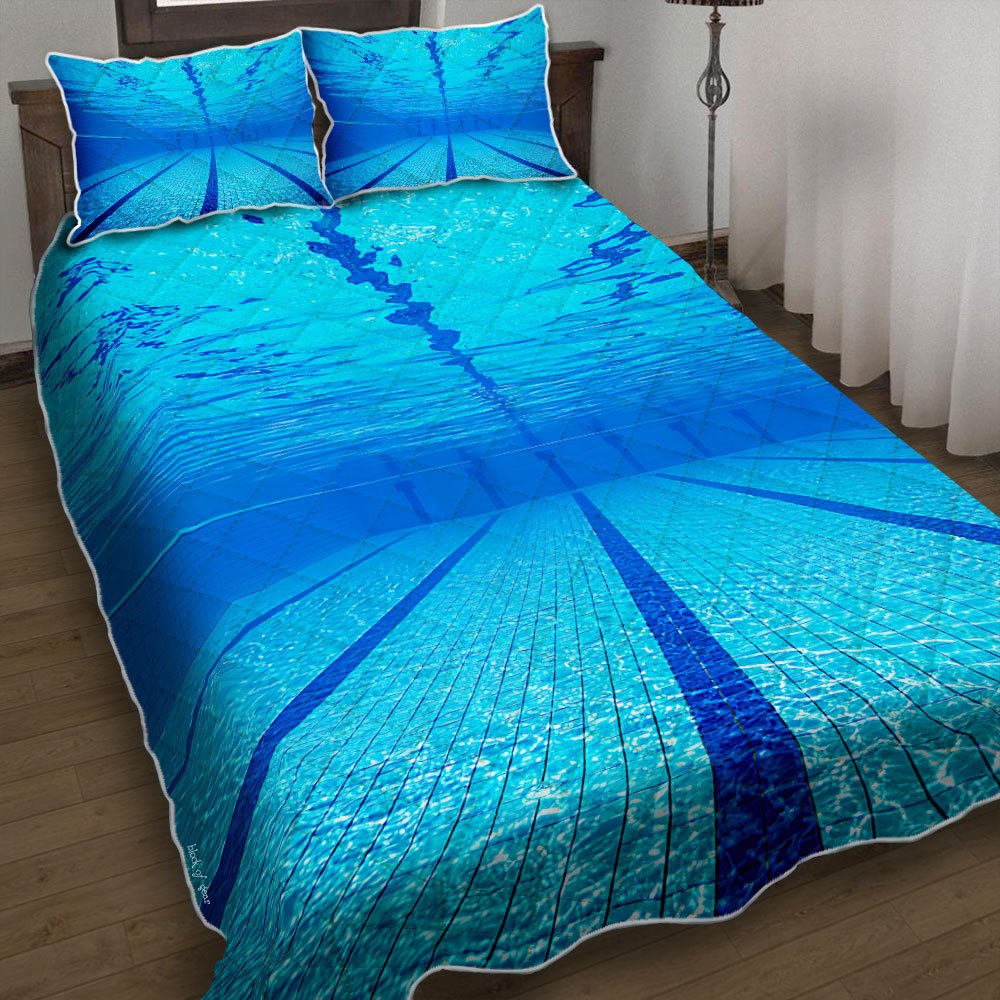 Underwater Swimming Pool Quilt Bedding Set