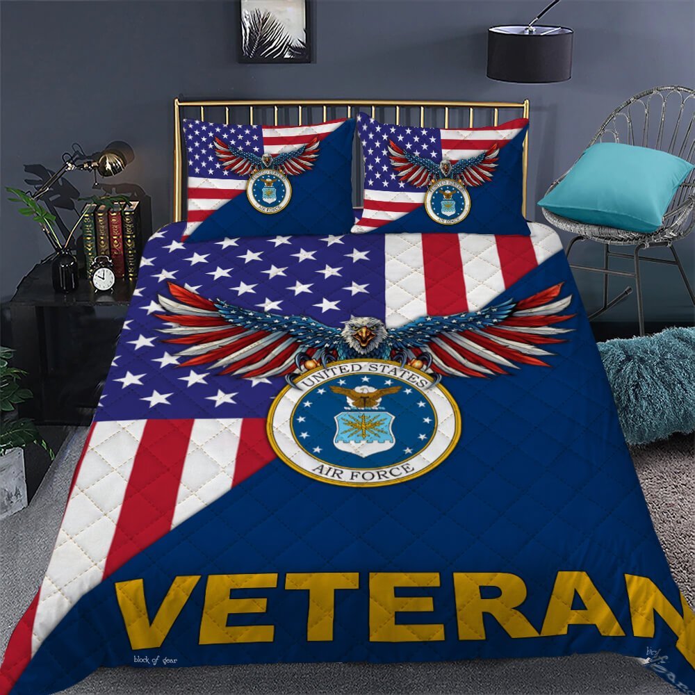 United States Air Force American Veteran Quilt Bedding Set