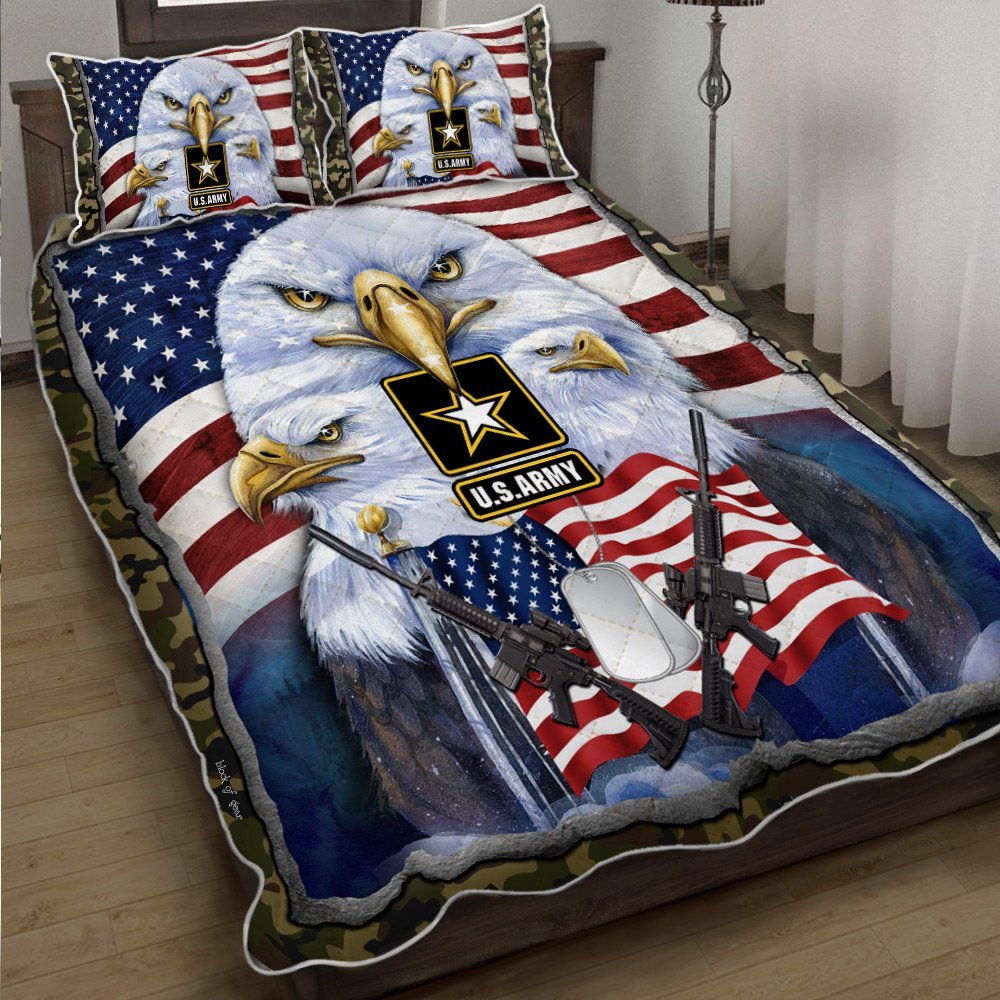 United States Army Veteran American Us Quilt Bedding Set-dk7ah