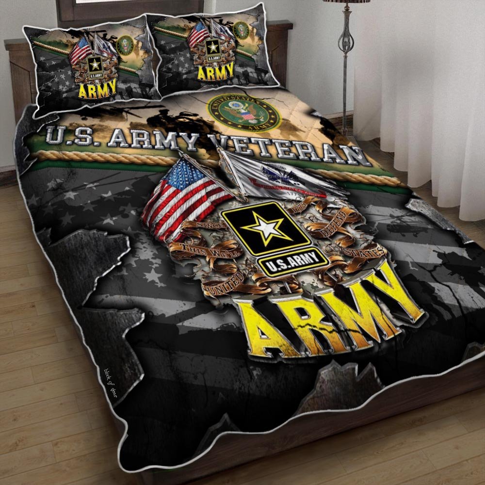 United States Army Veteran Quilt Bedding Set