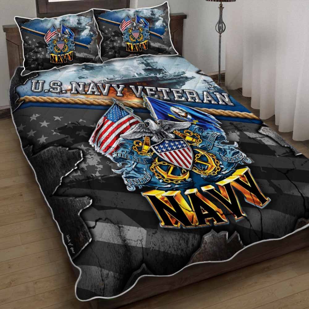 United States Navy Veteran Quilt Bedding Set Thh3107qs