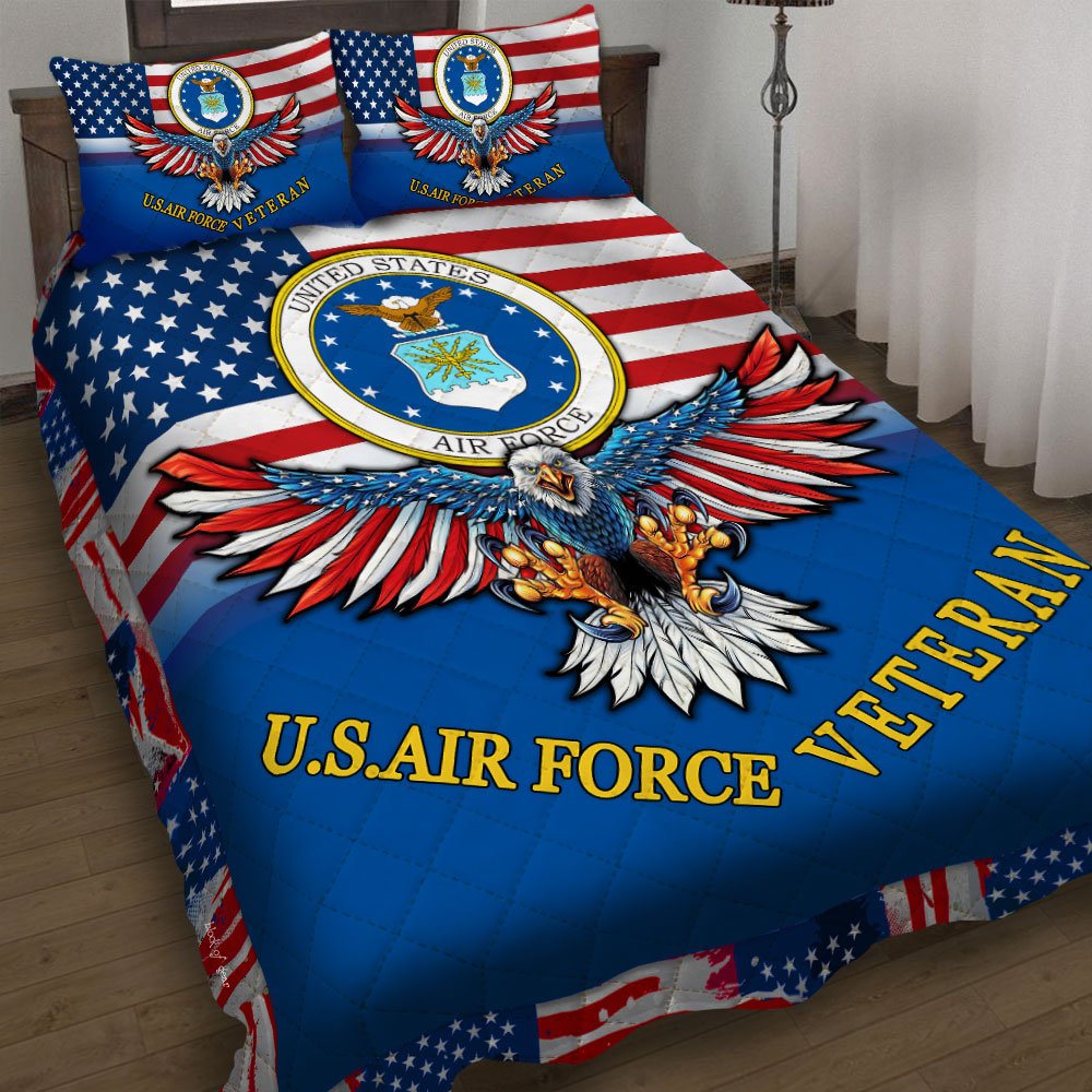 Us Air Force Veteran Quilt Bedding Set