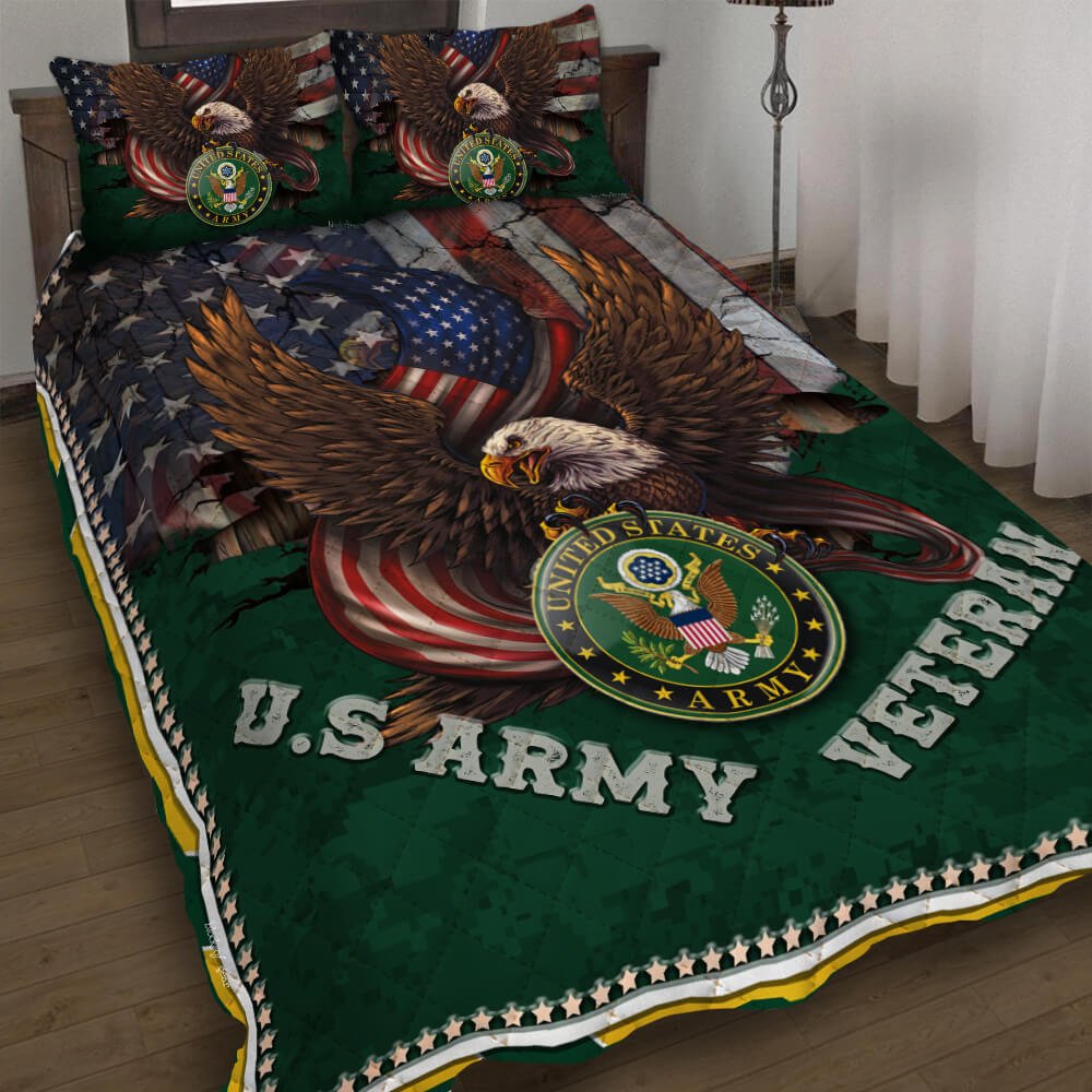 Us Army Veteran Quilt Bedding Set