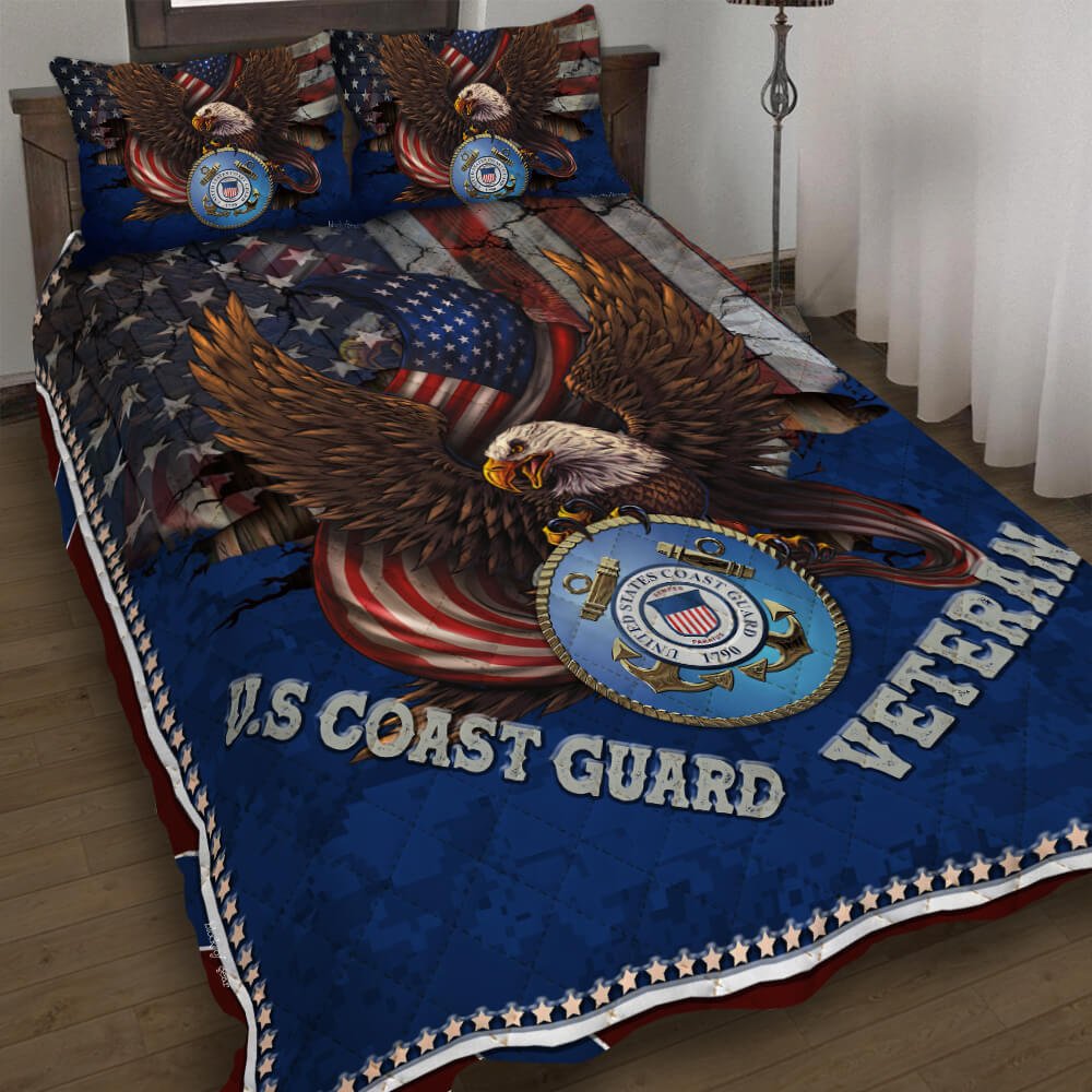 Us Coast Guard Veteran Quilt Bedding Set