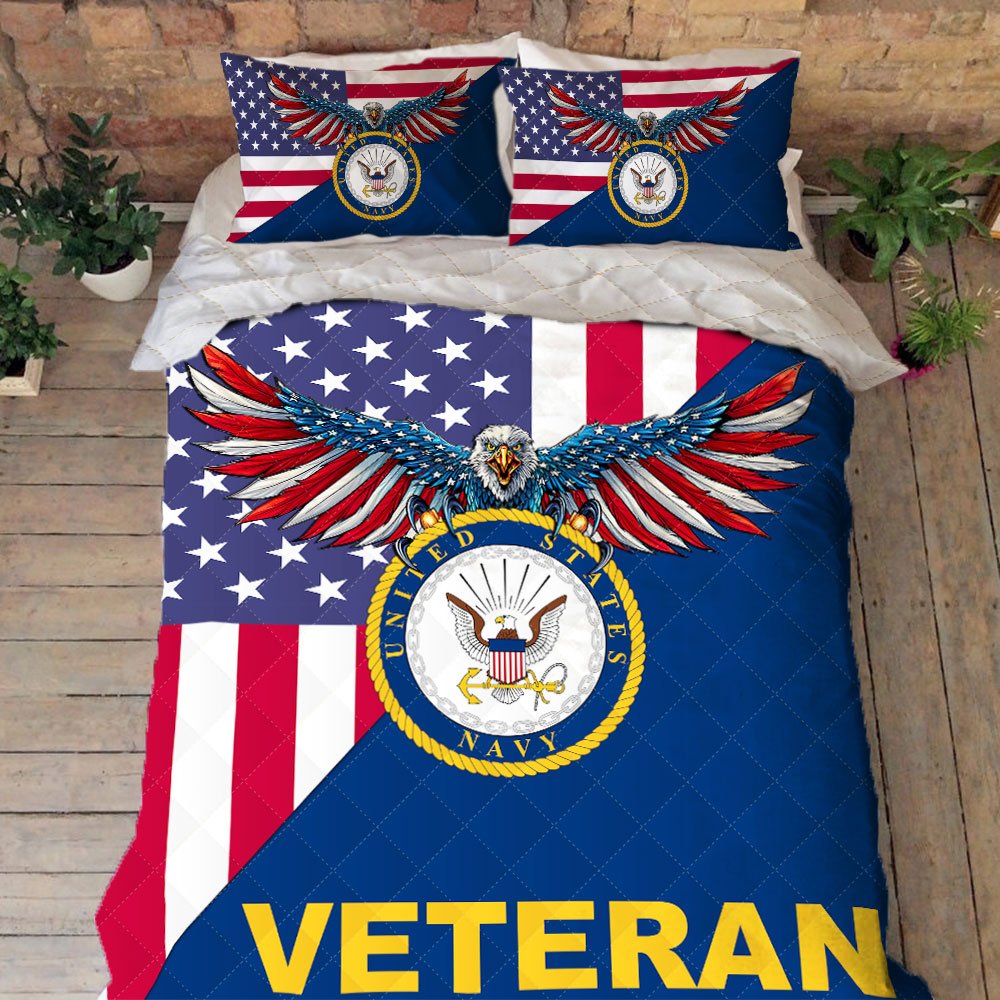 Us Navy Bedding Us Navy American Eagle Quilt Bedding Set Trl194qsv1