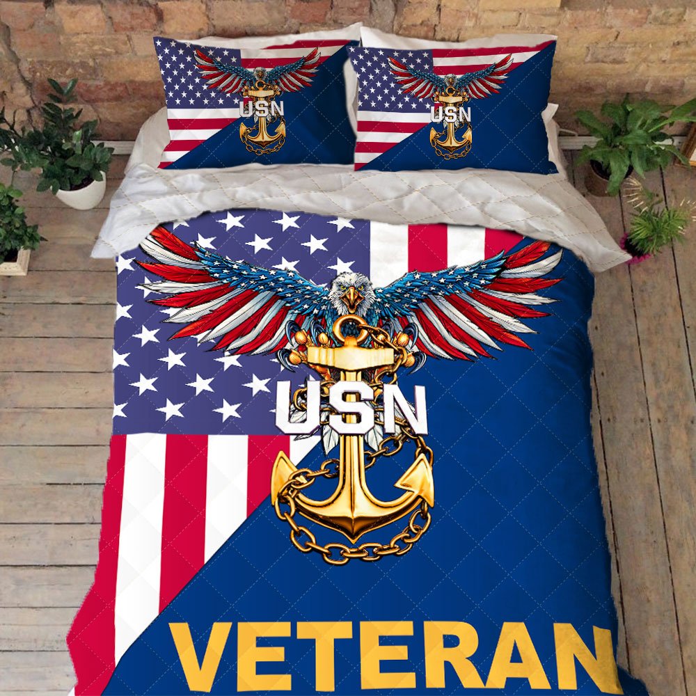 Us Navy Bedding Us Navy E-7 Chief Petty Officer American Eagle Veteran Quilt Bedding Set Trl909qs