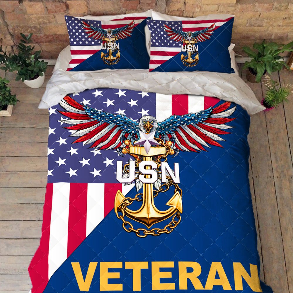 Us Navy Bedding Us Navy E-8 Senior Chief Petty Officer American Eagle Veteran Quilt Bedding Set Trl909qsv2