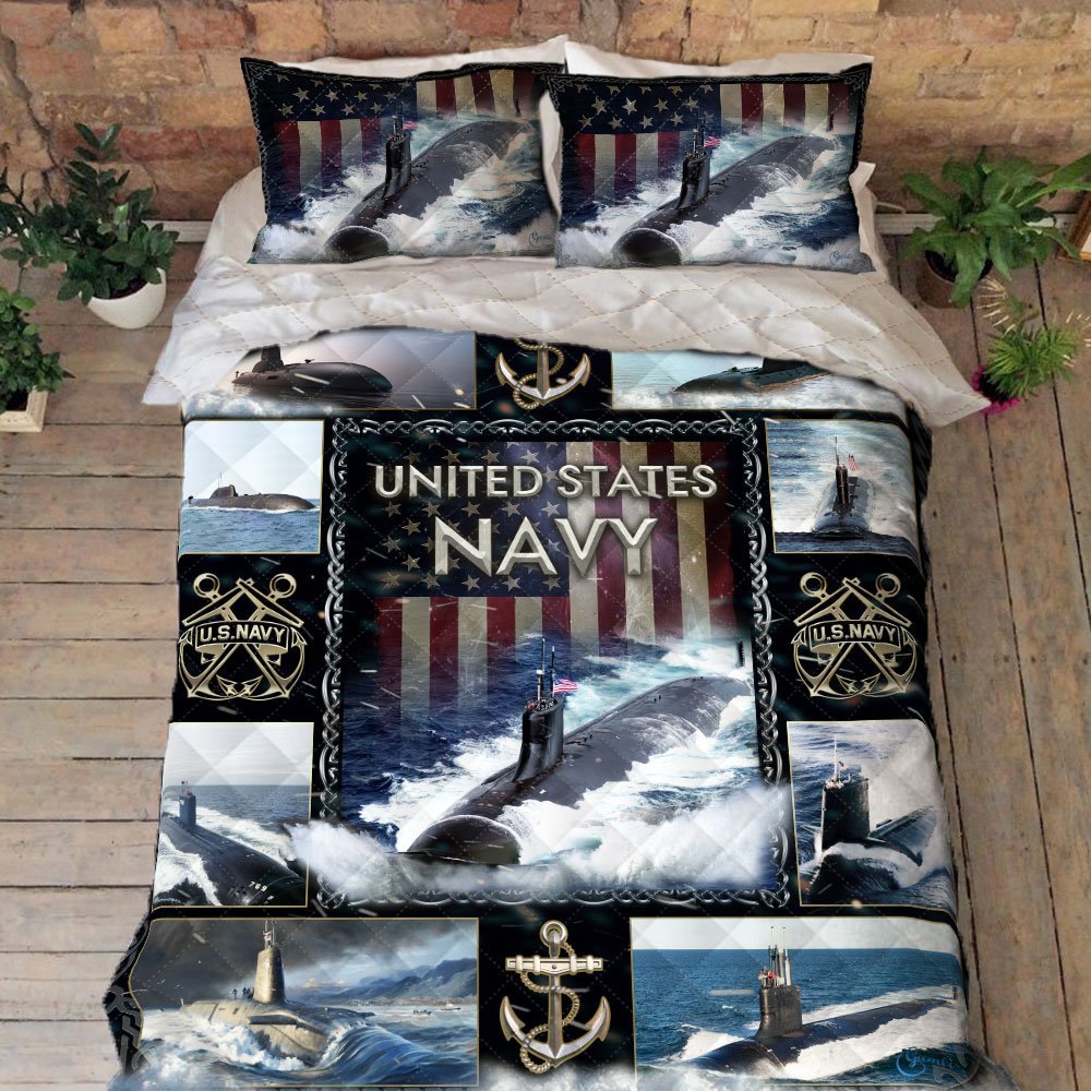 Us Navy Quilt Bedding Set Submarine Anl108qsv1