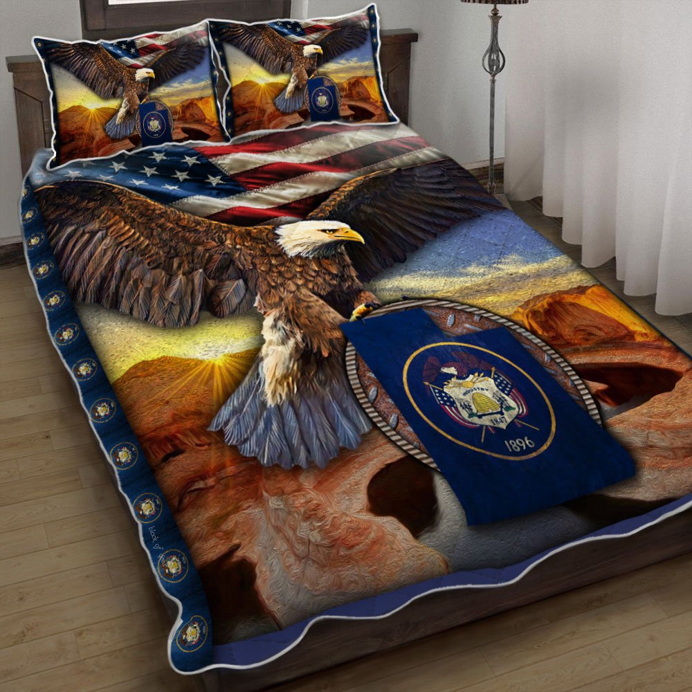 Utah State Eagle Quilt Bedding Set