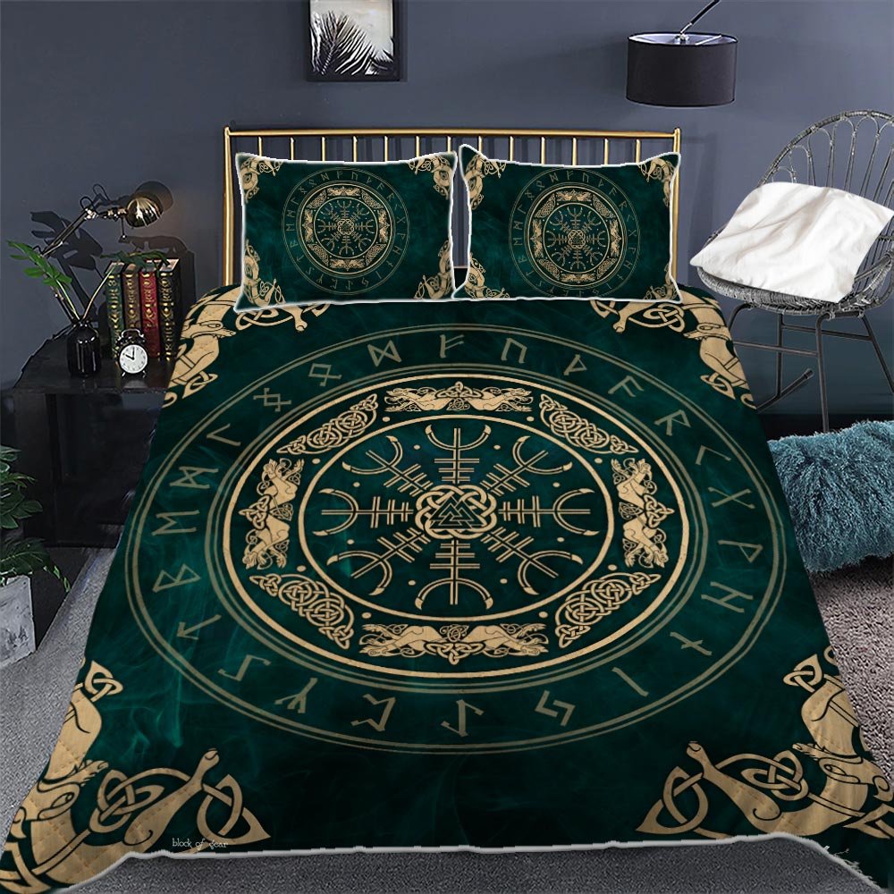 Valknut Viking Quilt Bedding Set