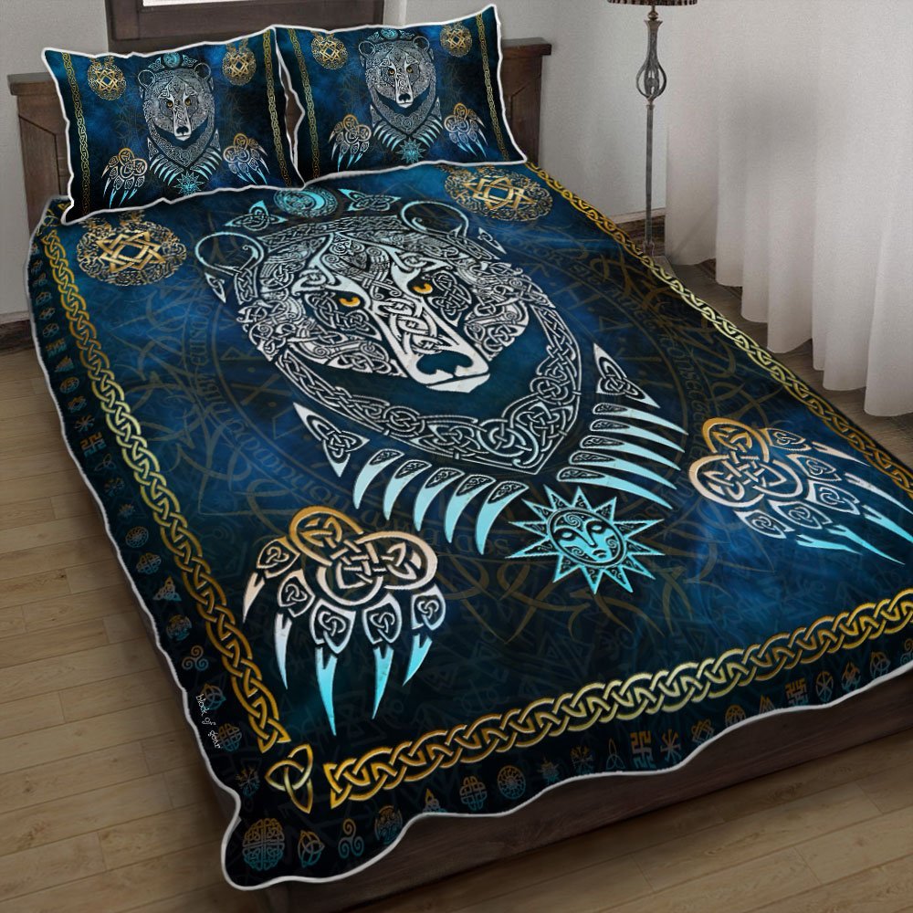 Viking Bear Quilt Bedding Set-q7vvk