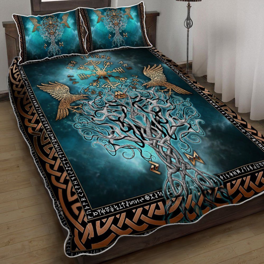 Viking Compass Yggdrasil Quilt Bedding Set