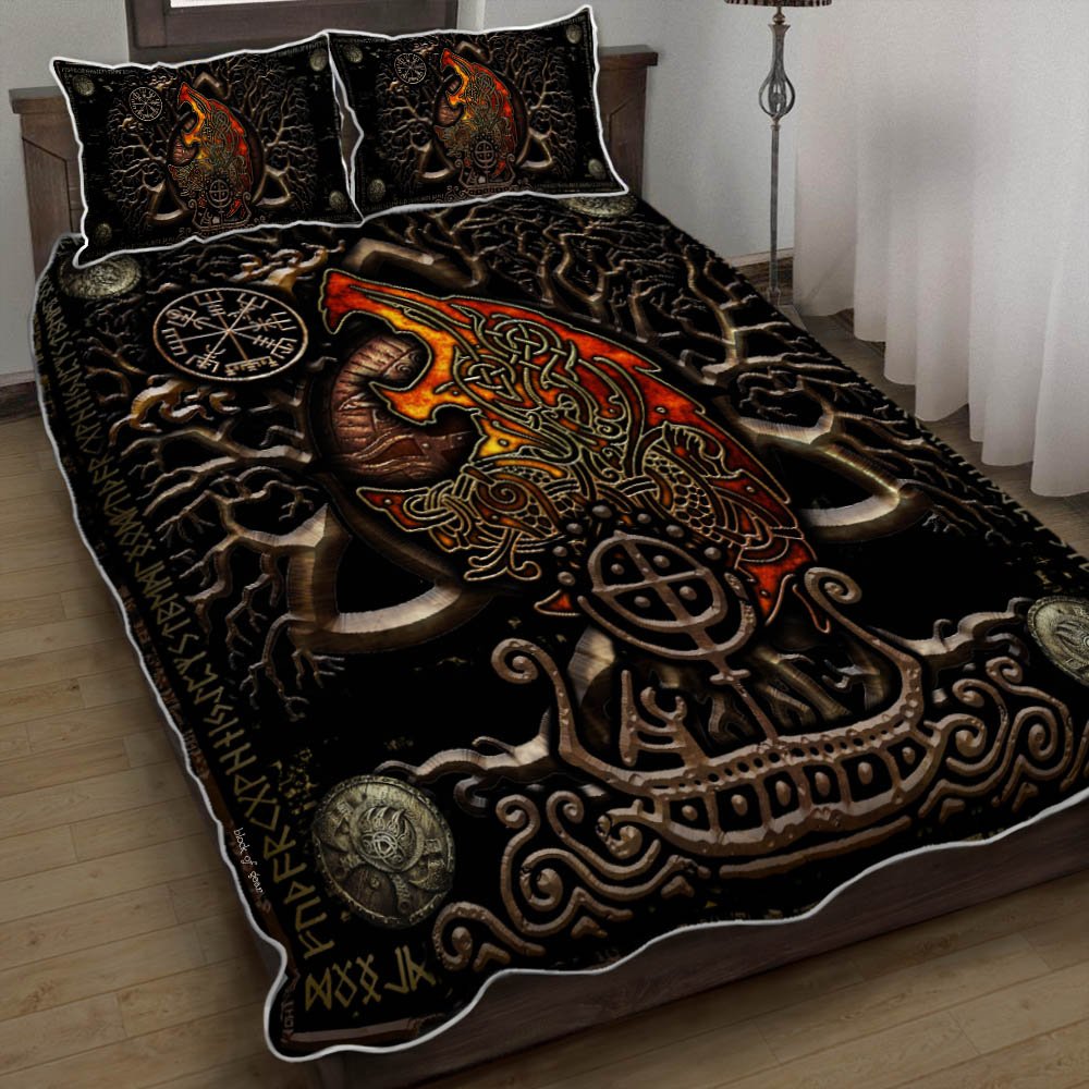 Viking Fenrir Wolf Quilt Bedding Set-zm7a3