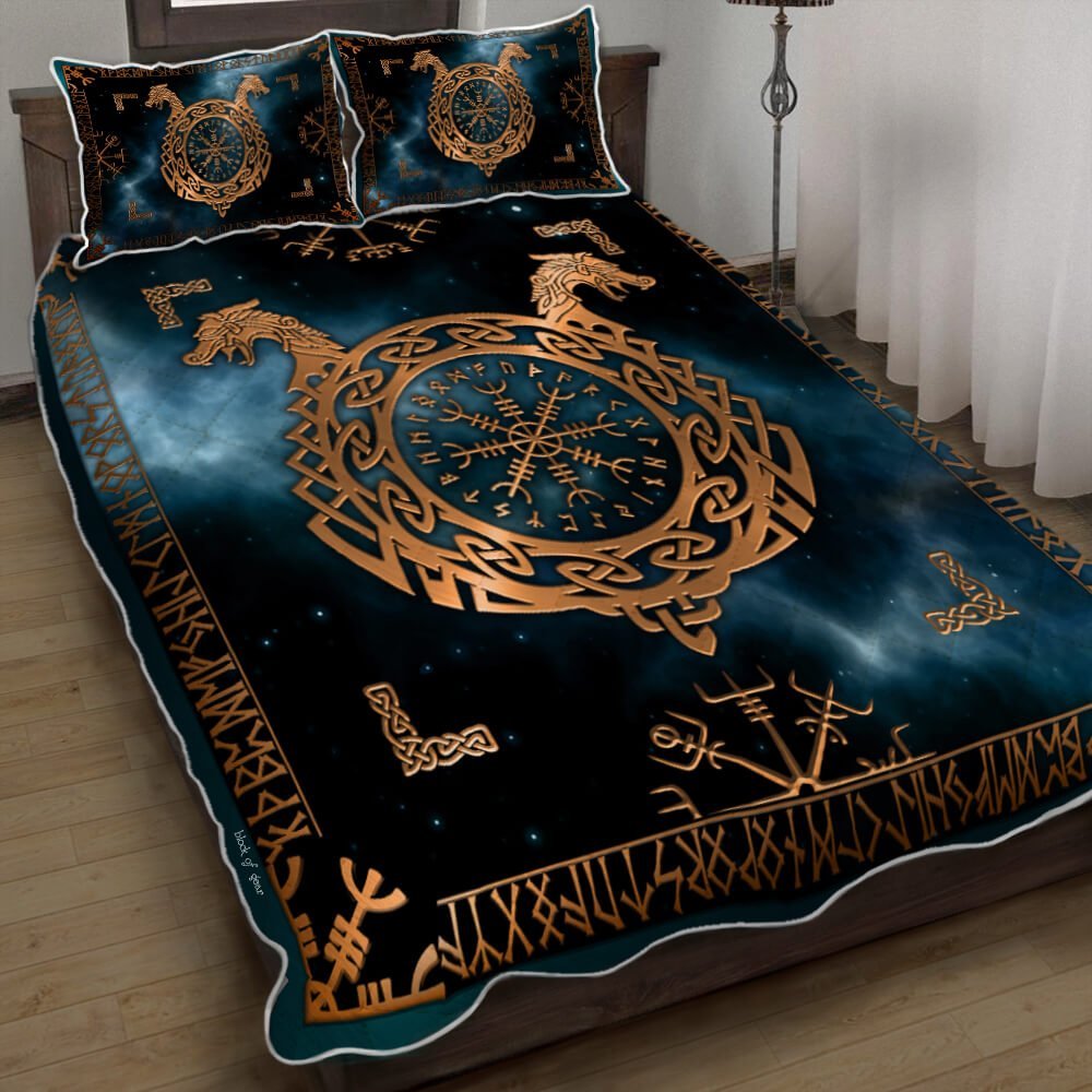 Viking Helm Of Awe Quilt Bedding Set