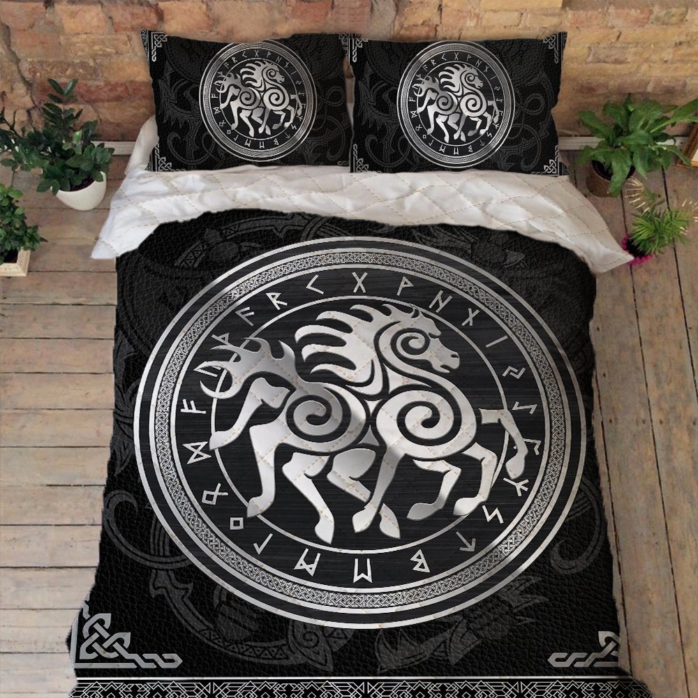 Viking Horse Quilt Bedding Set Sleipnir Norse Mythology Bnn232qs