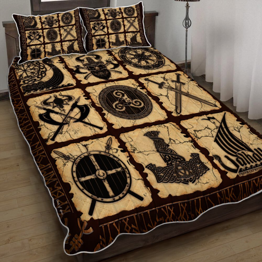 Viking Symbols Quilt Bedding Set