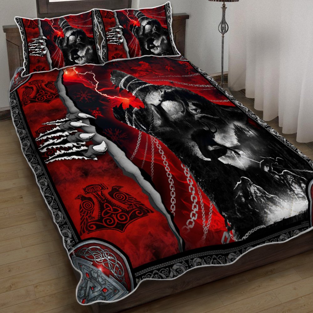 Viking Wolf Quilt Bedding Set-sljma