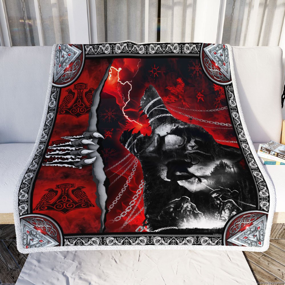 Viking Wolf Sofa Throw Blanket