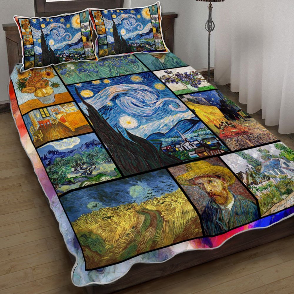 Vincent Van Gogh Paintings Starry Night Quilt Bedding Set