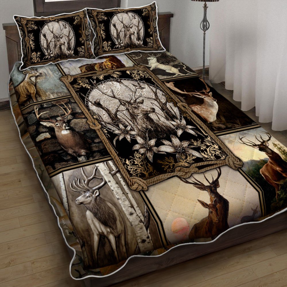 Vintage Deer Hunting Quilt Bedding Set