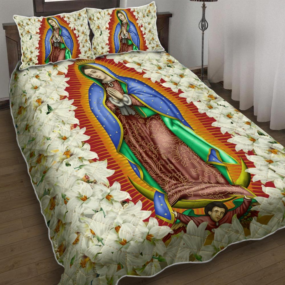 Virgin Mary Our Lady Of Guadalupe Quilt Bedding Set