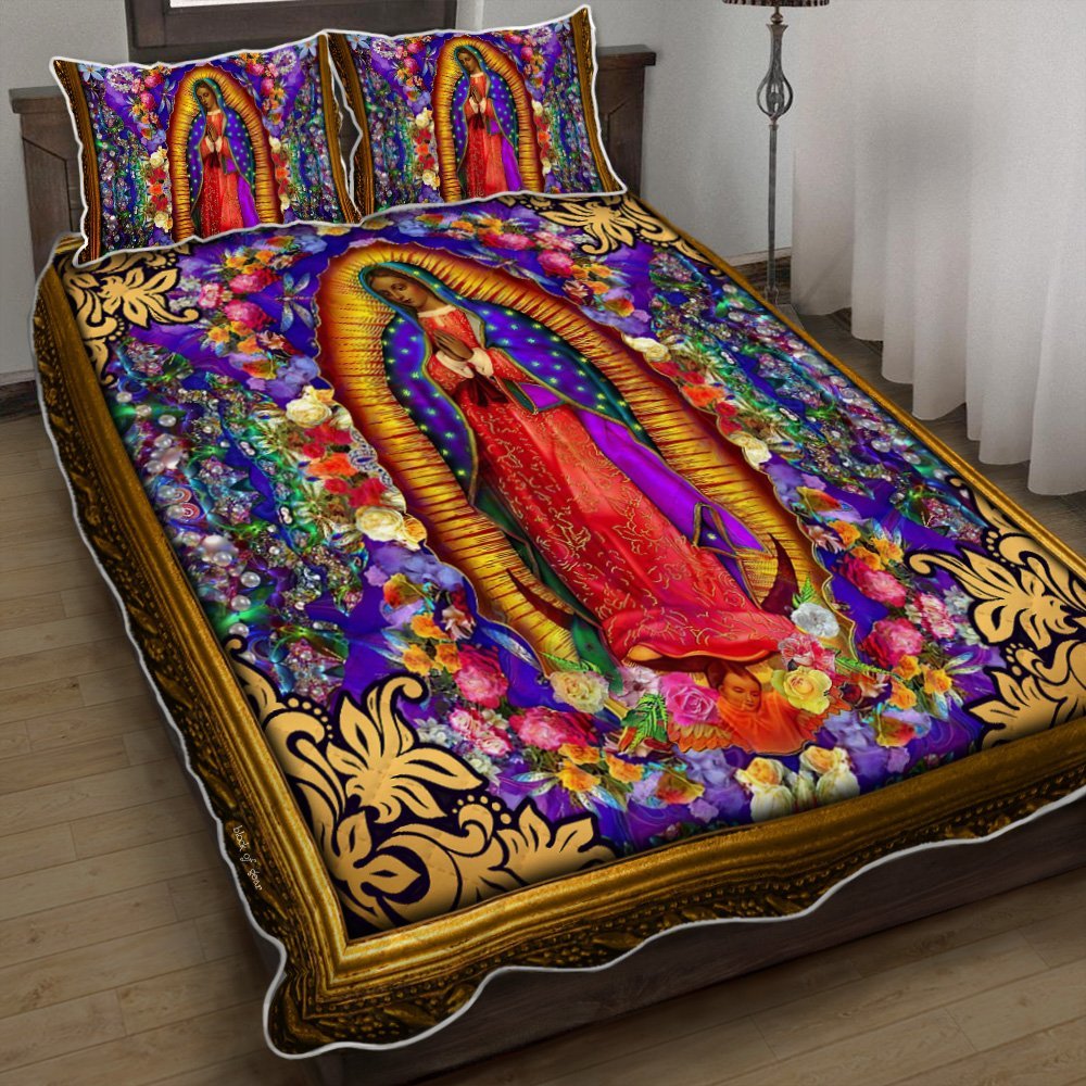 Virgin Of Guadalupe Blessing Quilt Bedding Set