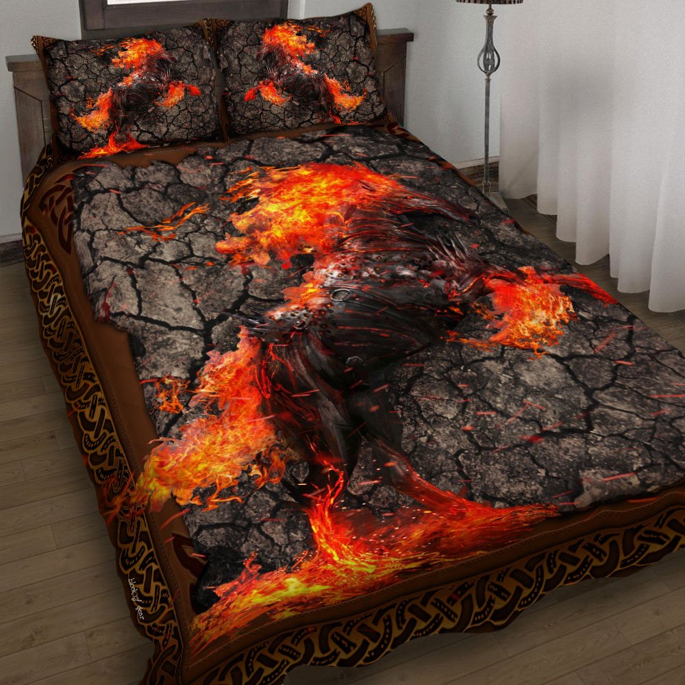 Warrior Of Fire Horse Quilt Bedding Set