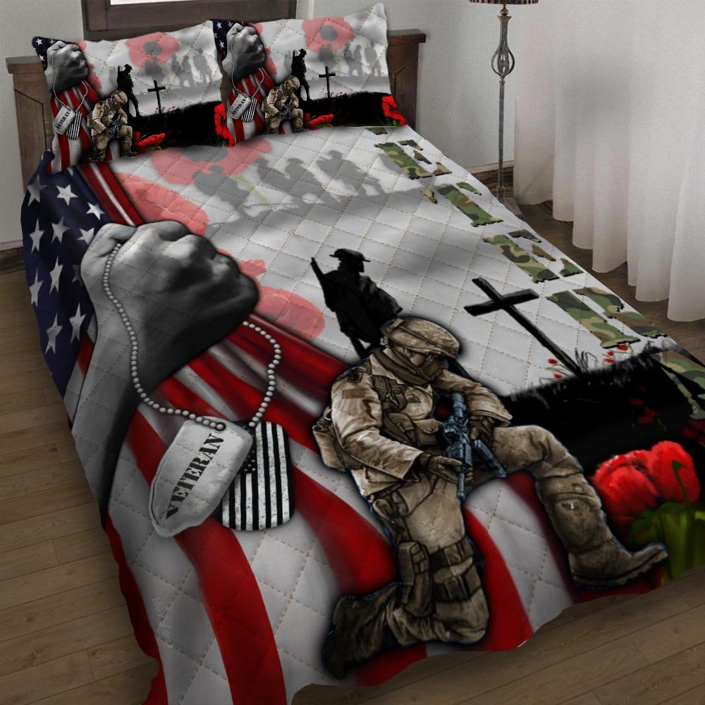 Wear A Poppy Veteran Quilt Bedding Set