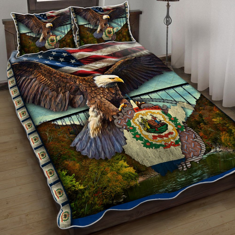 West Virginia Eagle Quilt Bedding Set