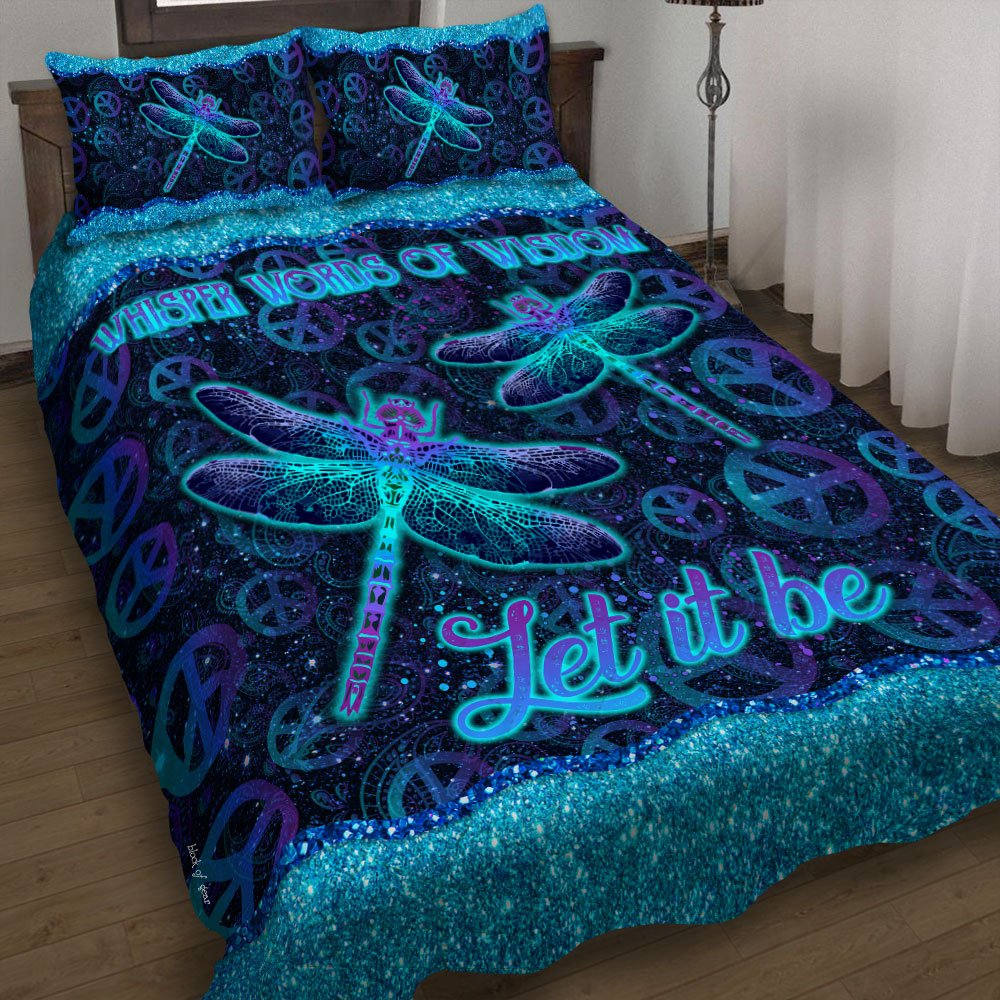 Whisper Words Of Wisdom Let It Be Dragonfly Quilt Bedding Set-dc7wx