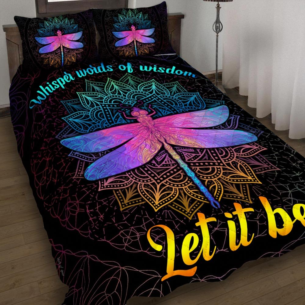 Whisper Words Of Wisdom Let It Be Dragonfly Quilt Bedding Set