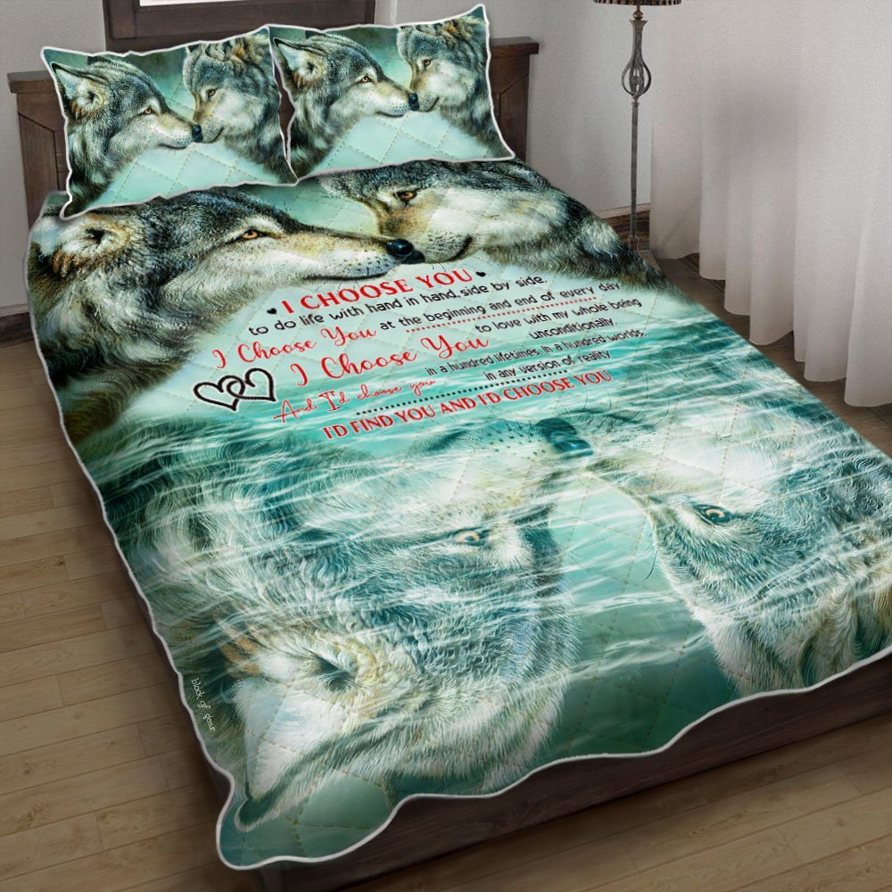 Wolf Love I Choose You Quilt Bedding Set