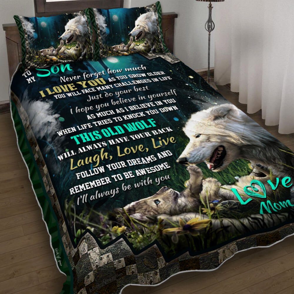 Wolf Son Love Mom Quilt Bedding Set