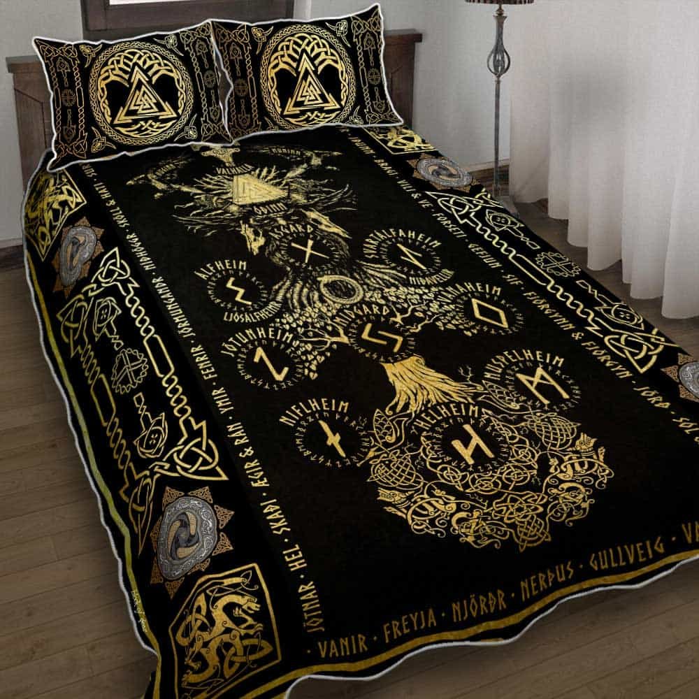 Yggdrasil Viking Odin Valhallatree Of Life Quilt Bedding Set