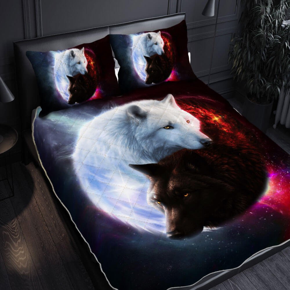 Ying Yang Wolf Quilt Bedding Set Thb3765qs