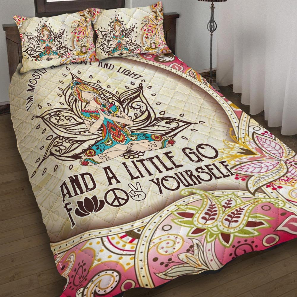 Yoga Namaste Mandala Quilt Bedding Set