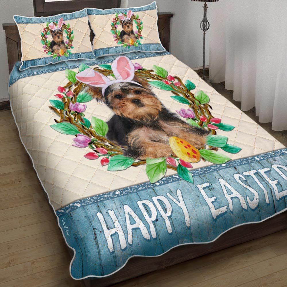 Yorkshire Terrier Easter Day Quilt Bedding Set