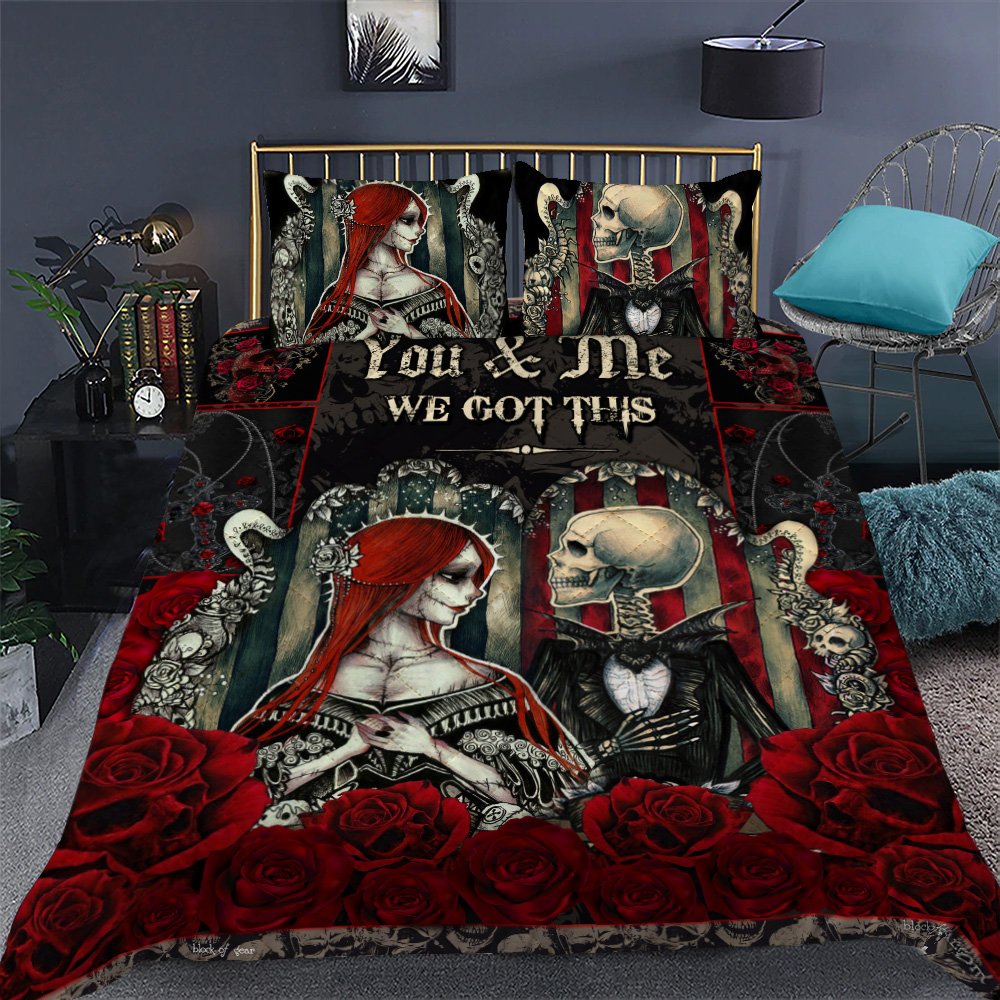 You And Me We Got This Skull Couple Quilt Bedding Set