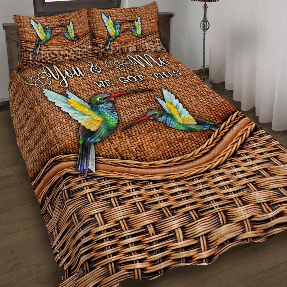 You Me We Got This Hummingbird Quilt Bedding Set