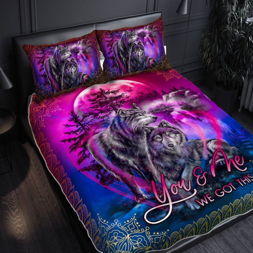 You Me We Got This Wolf Quilt Bedding Set