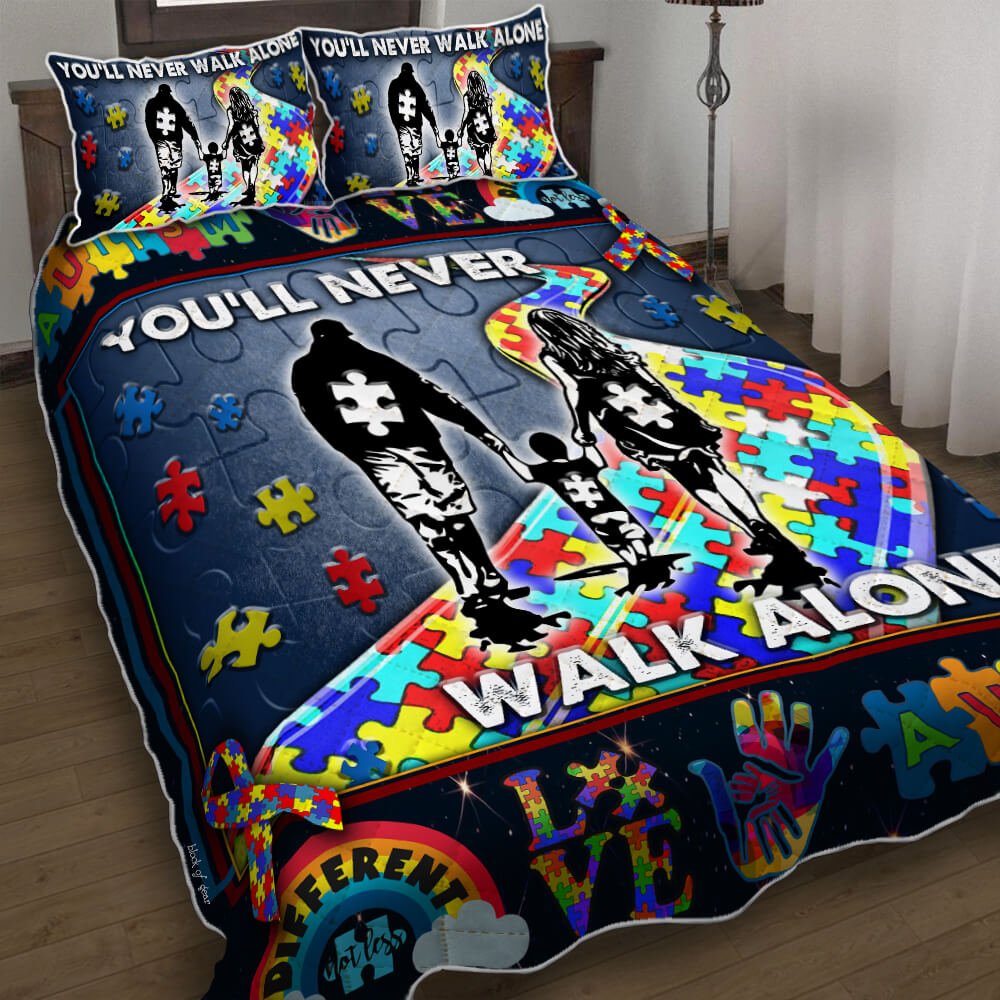 Youll Never Walk Alone Autism Quilt Bedding Set