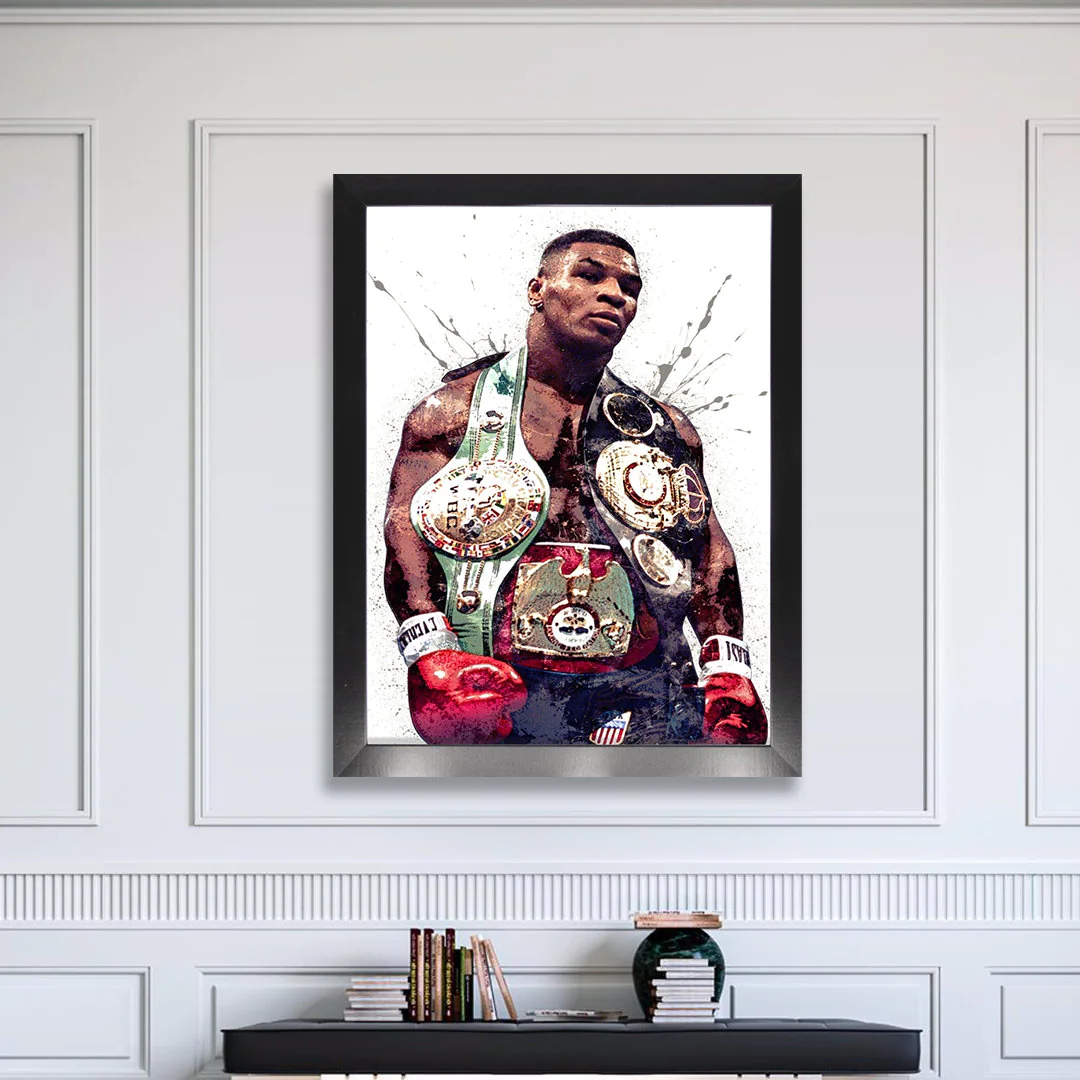 Mike Tyson Poster Championship Belts Canvas Wrap Man Cave 2