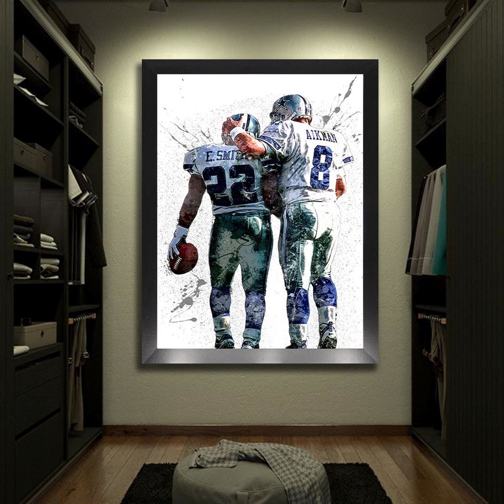 Troy Aikman Emmitt Smith Dallas Cowboys Poster Print 2