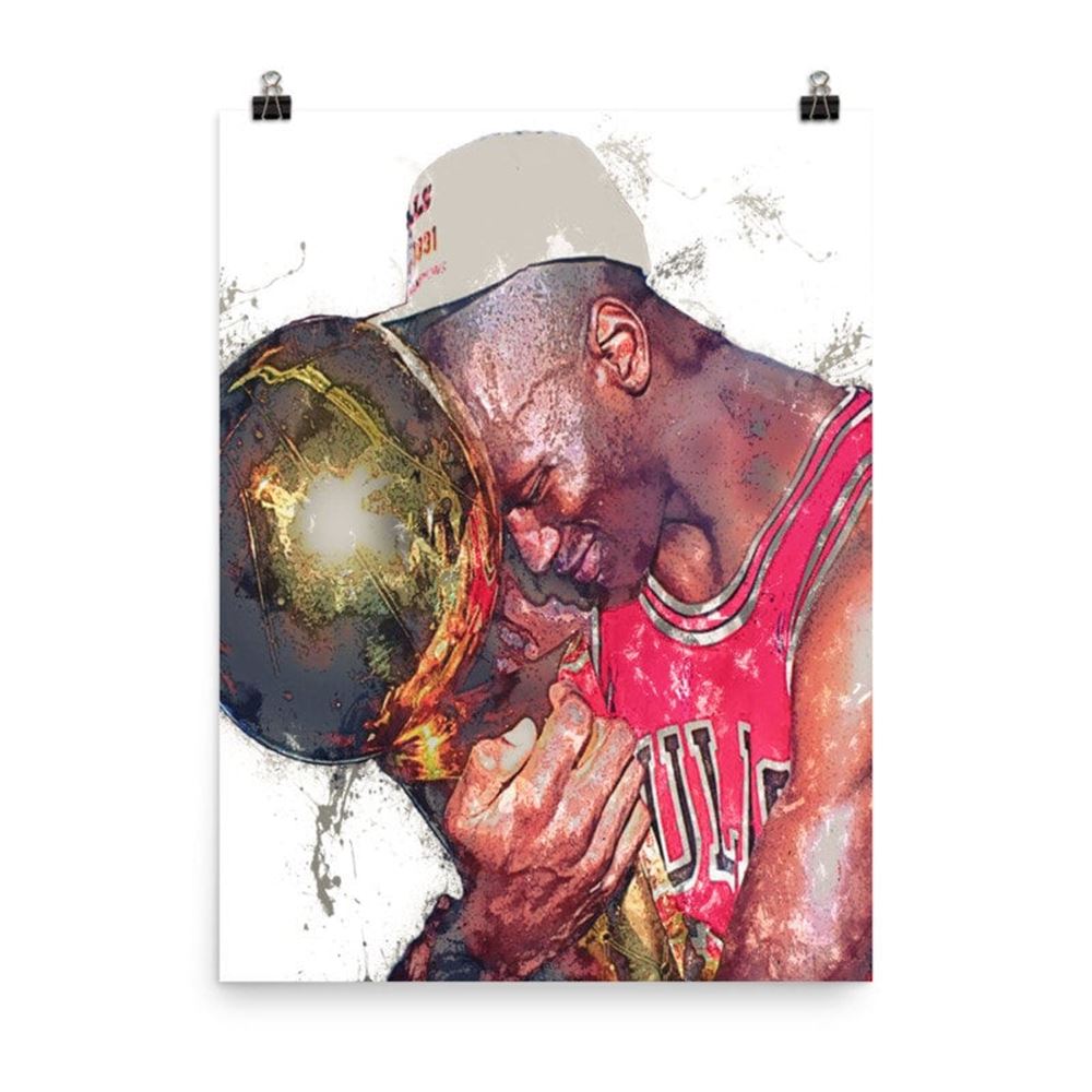 Michael Jordan Trophy Poster Canvas Wrap Man Cave Game 2