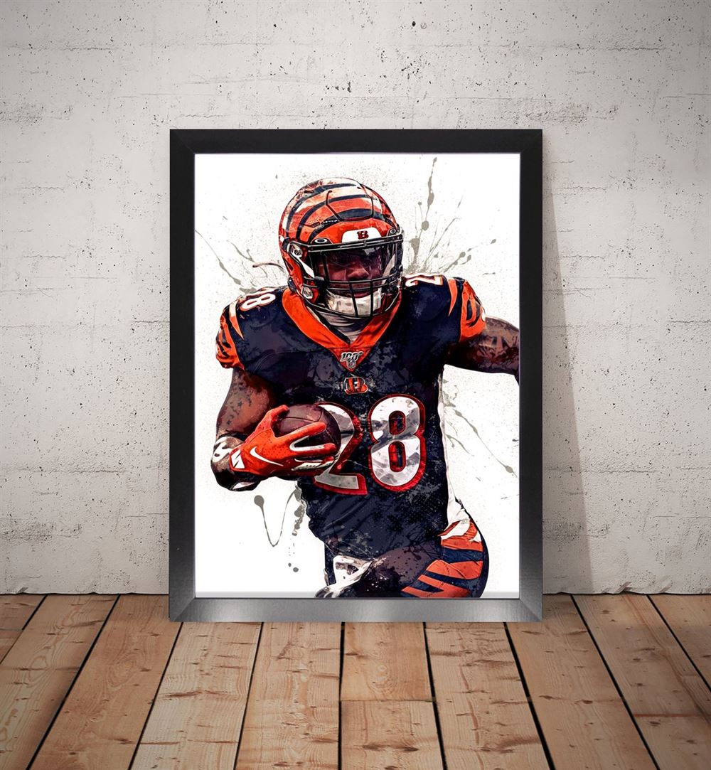 Joe Mixon Poster Cincinnati Bengals Canvas Wrap Man Cave 2