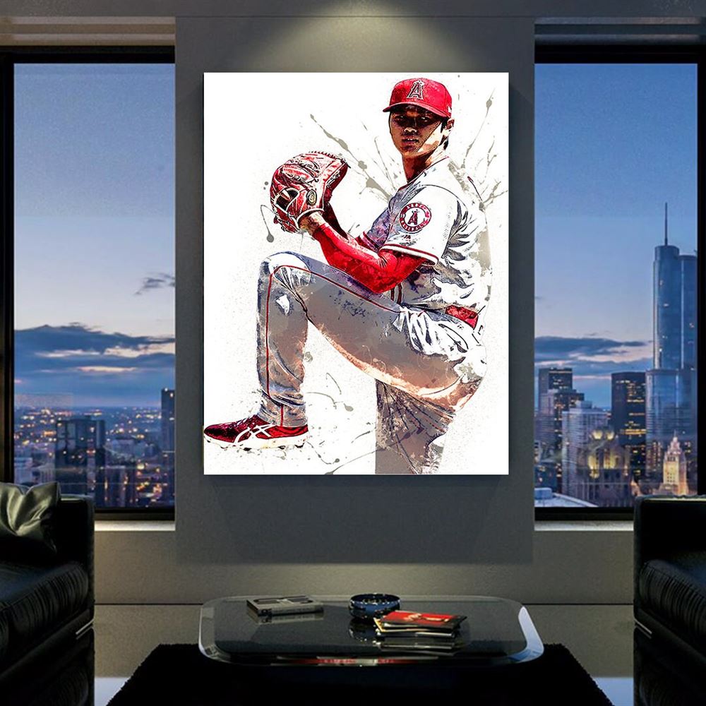 Shohei Ohtani Poster Los Angeles Angels Canvas Wrap Man 2