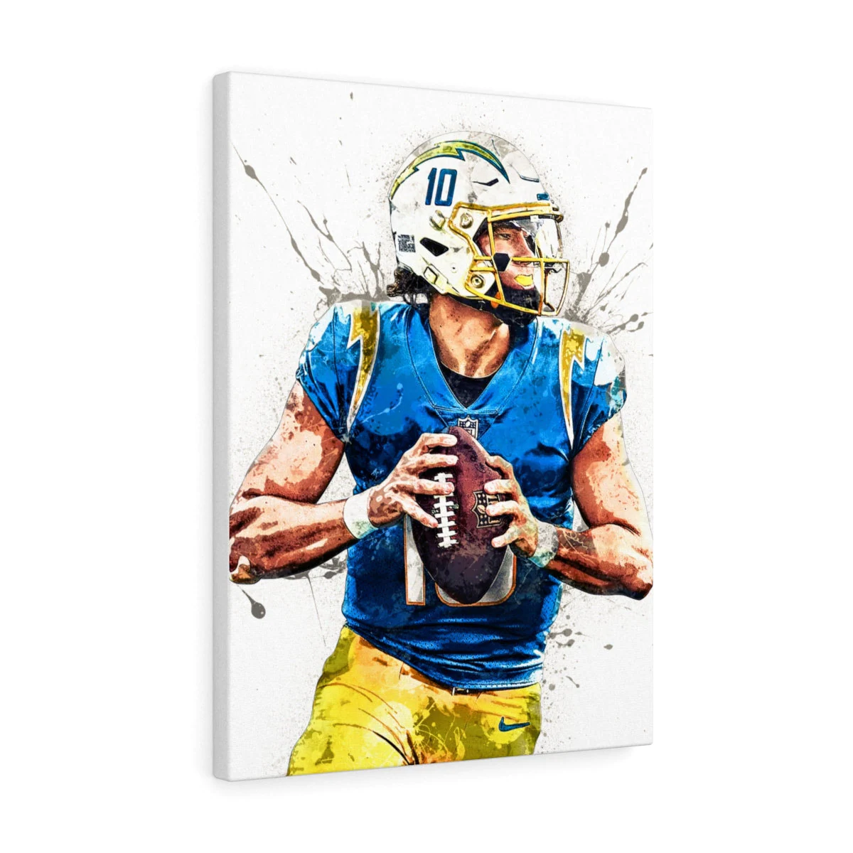 Justin Herbert Poster Los Angeles Chargers Canvas Wrap Man 2