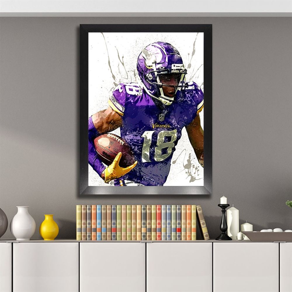 Justin Jefferson Poster Minnesota Vikings Canvas Wrap Man 2