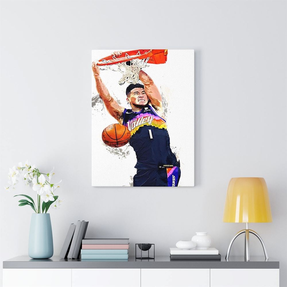 Devin Booker Dunk Phoenix Suns Canvas Wrap Poster Print Man 2