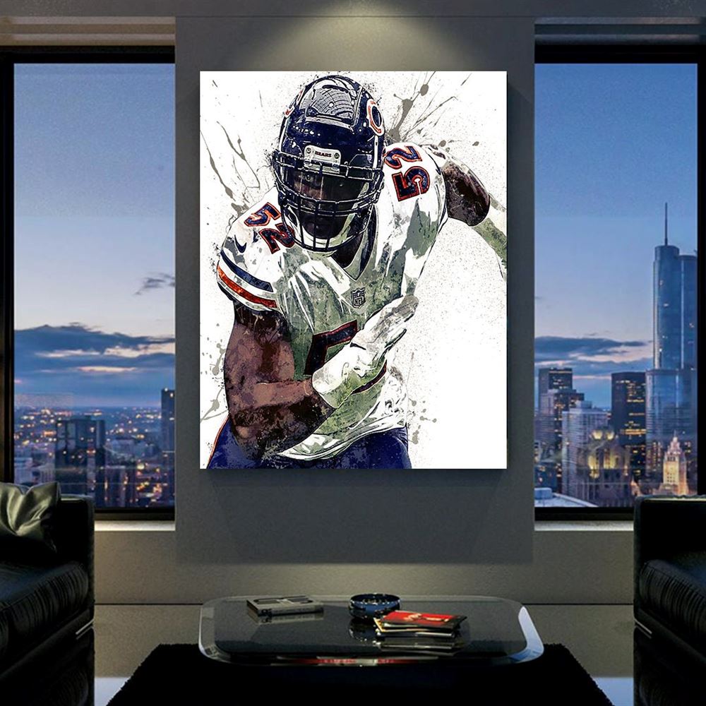 Khalil Mack Poster Chicago Bears Canvas Wrap Man Cave Kids 2